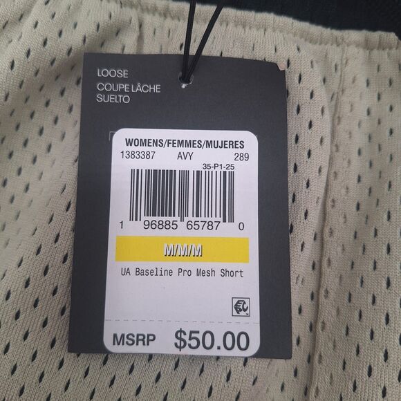 Under Armour UA Baseline Pro Mesh Shorts Womens Medium 5" Black Taupe $50 NWT - Picture 4 of 8